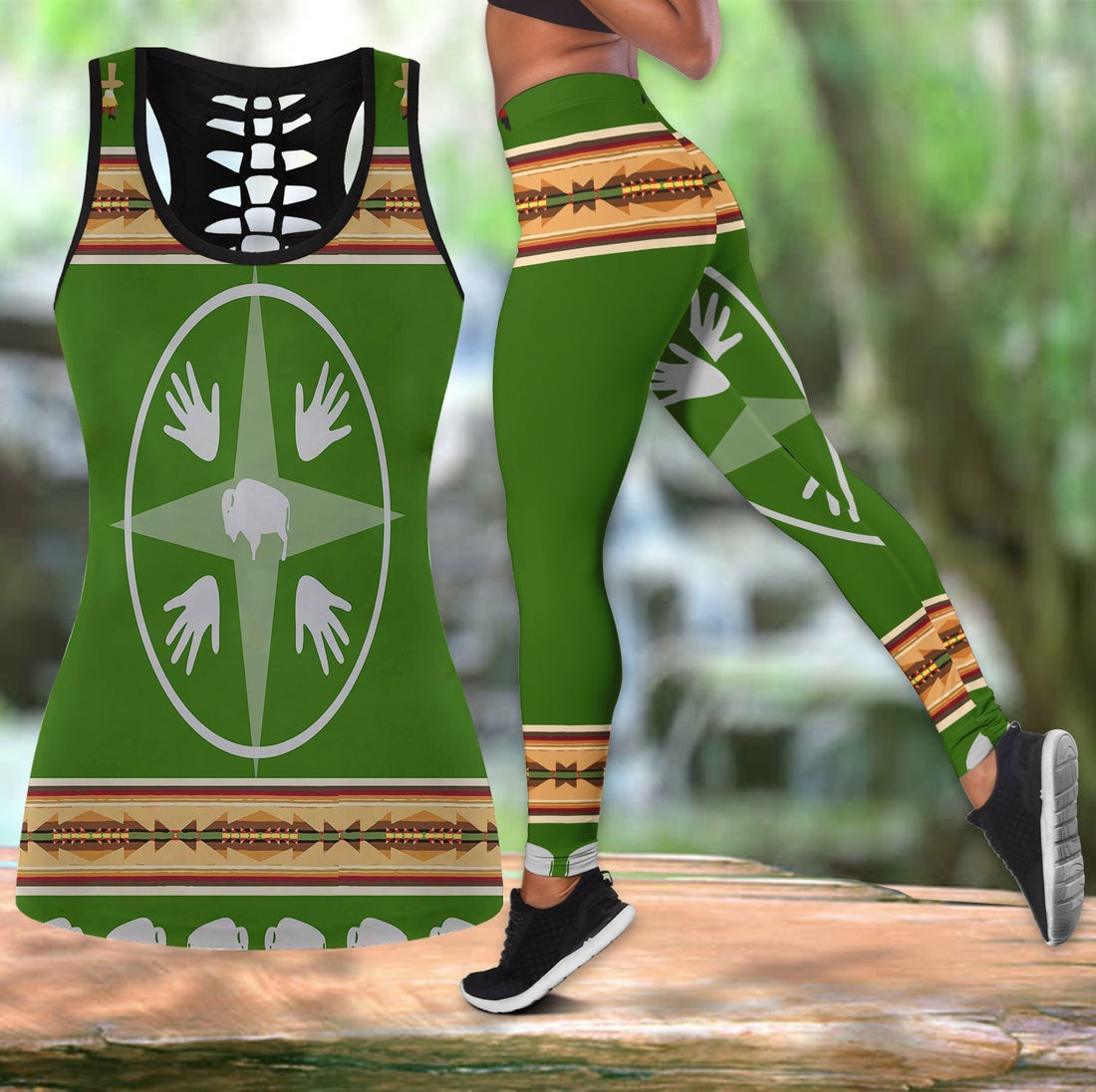 Native American Hollow Tanktop Leggings Set 103 LT10