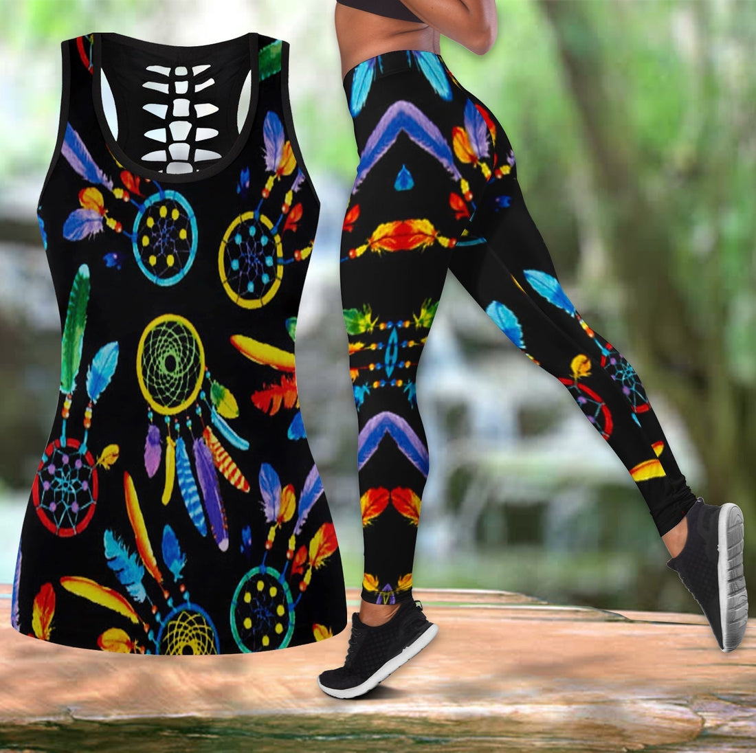 Native American Hollow Tanktop Leggings Set 43 LT10