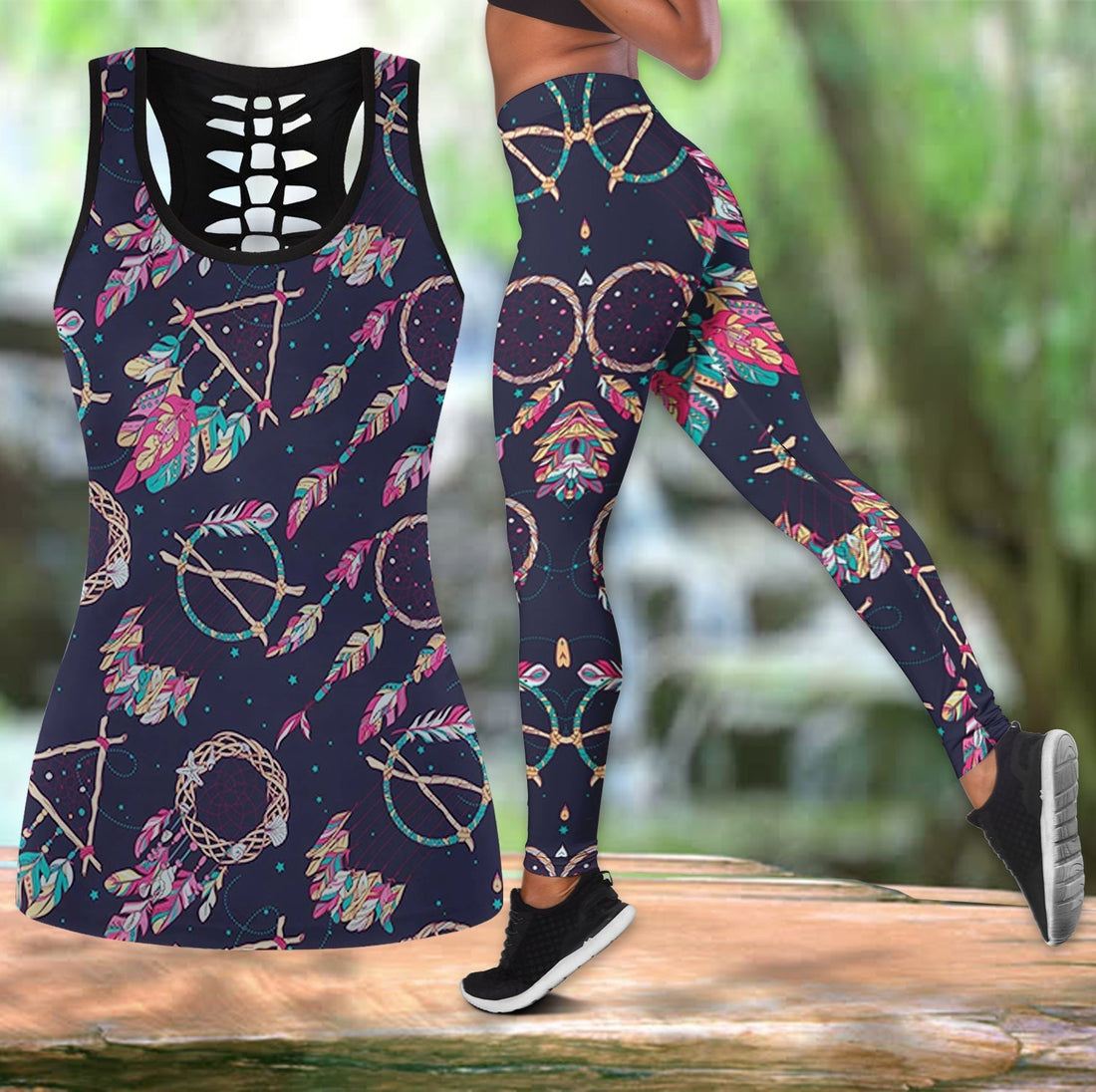 Native American Hollow Tanktop Leggings Set 105 LT10