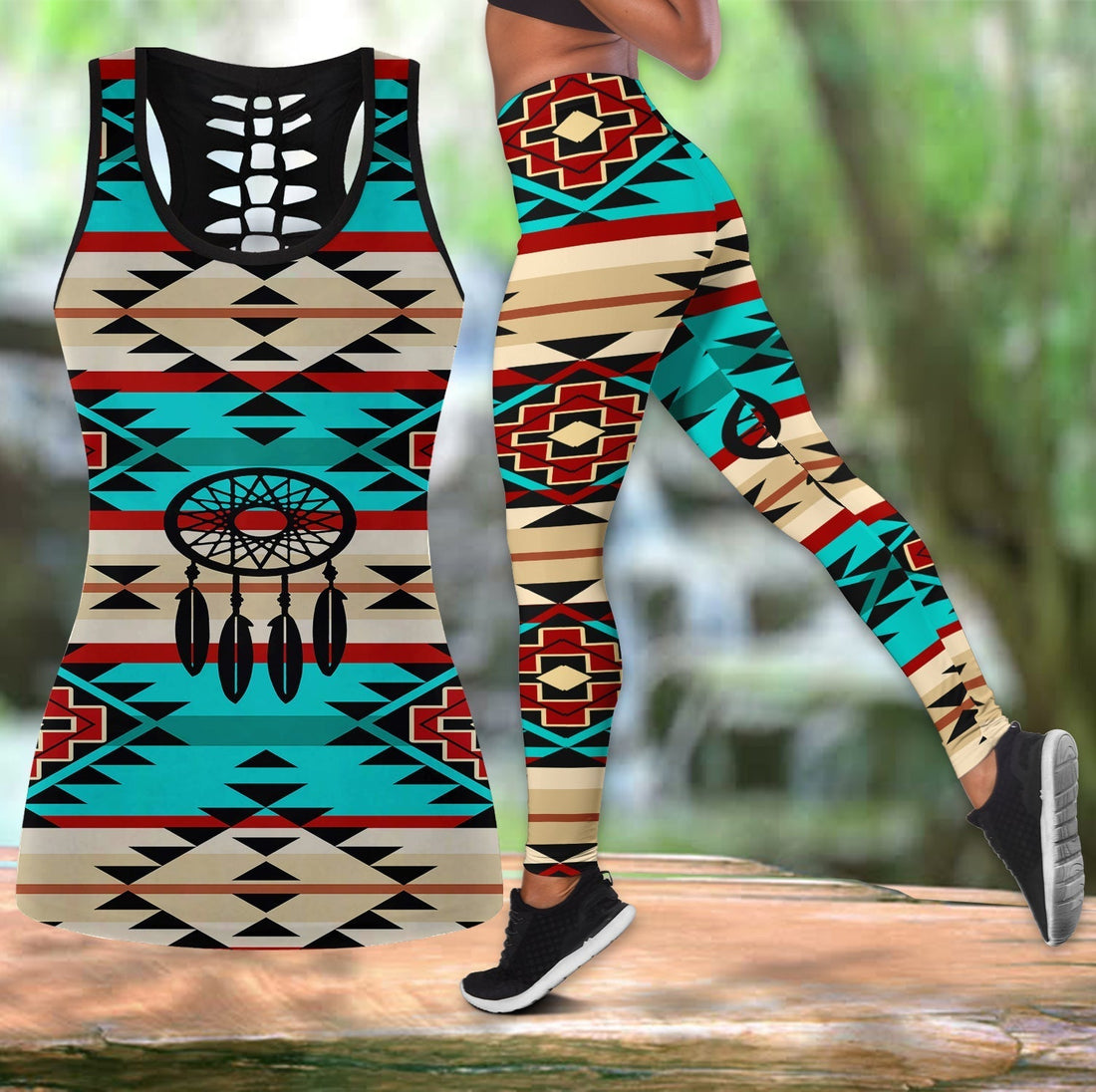 Native American Hollow Tanktop Leggings Set 106 LT10