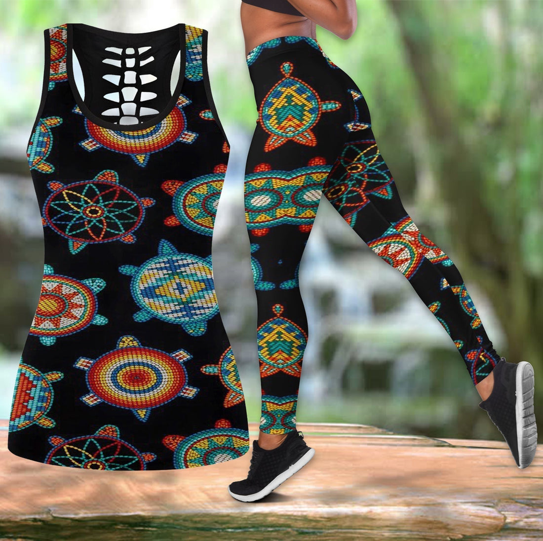 Native American Hollow Tanktop Leggings Set 107 LT10