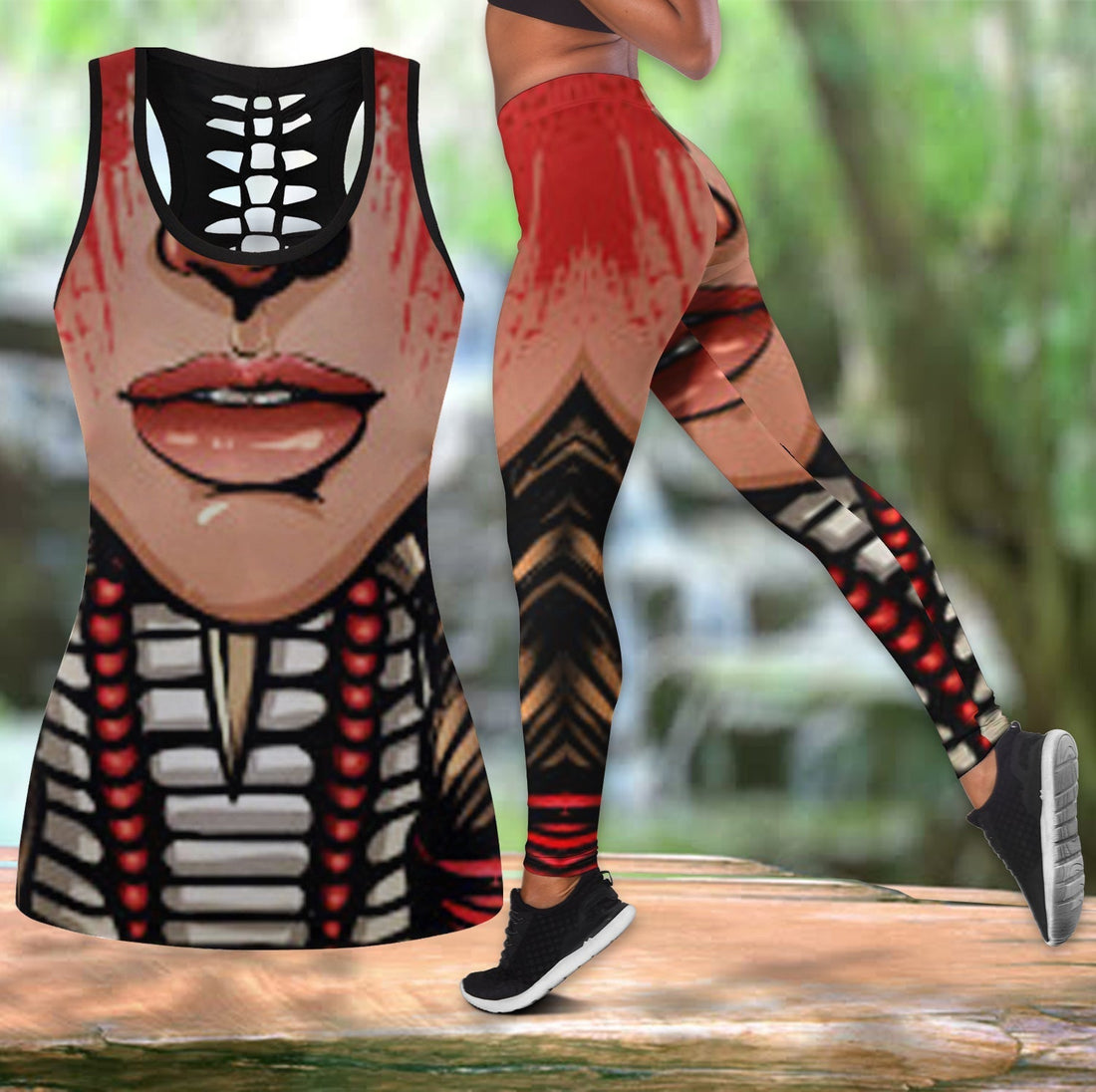 Native American Hollow Tanktop Leggings Set 110 LT10