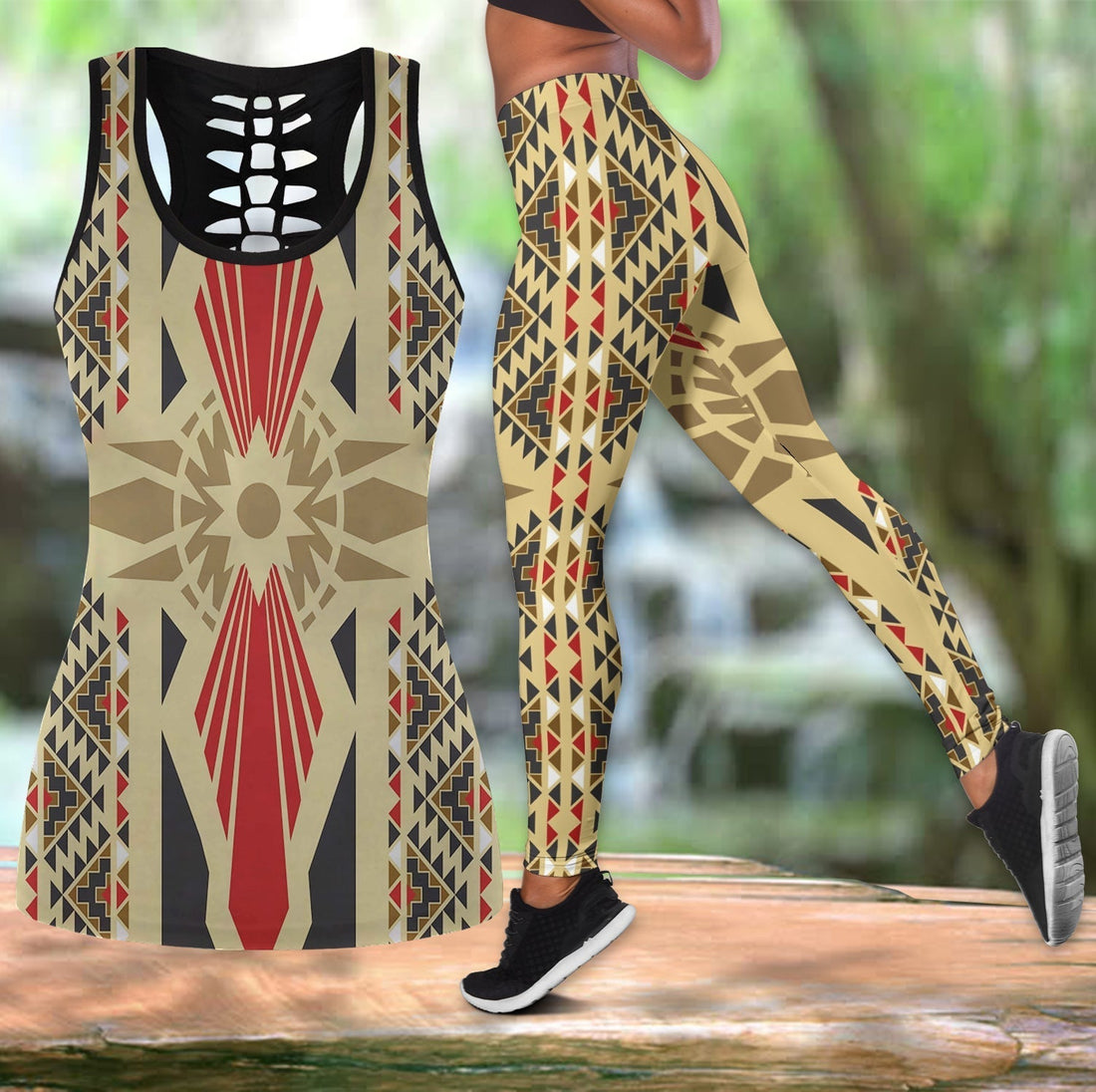 Native American Hollow Tanktop Leggings Set 111 LT10
