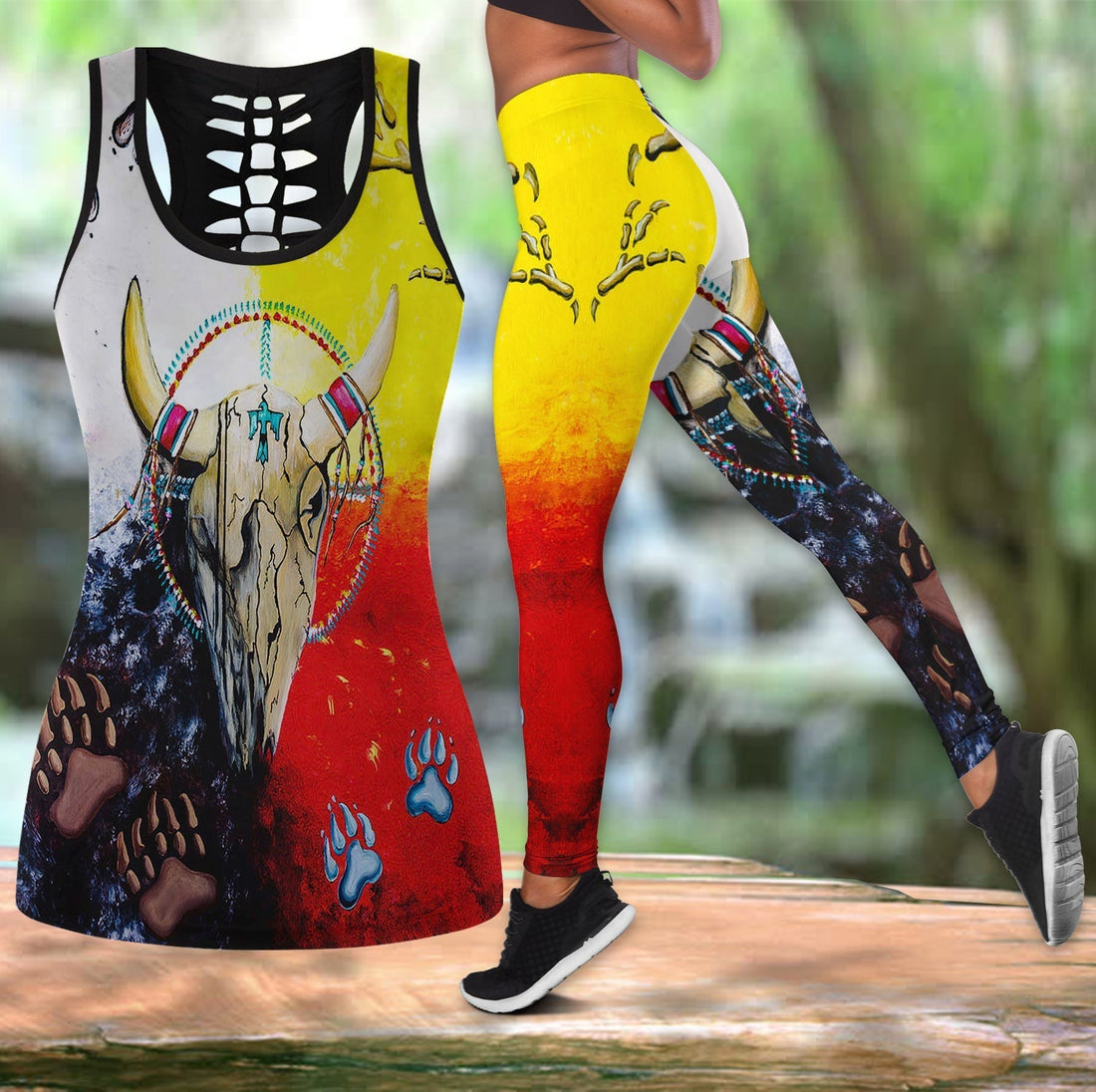 Native American Hollow Tanktop Leggings Set 15 LT10
