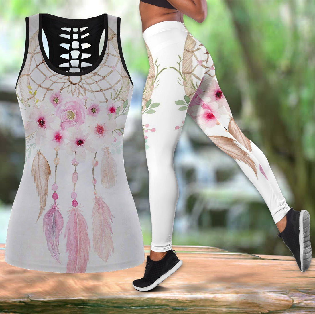 Native American Hollow Tanktop Leggings Set 44 LT10