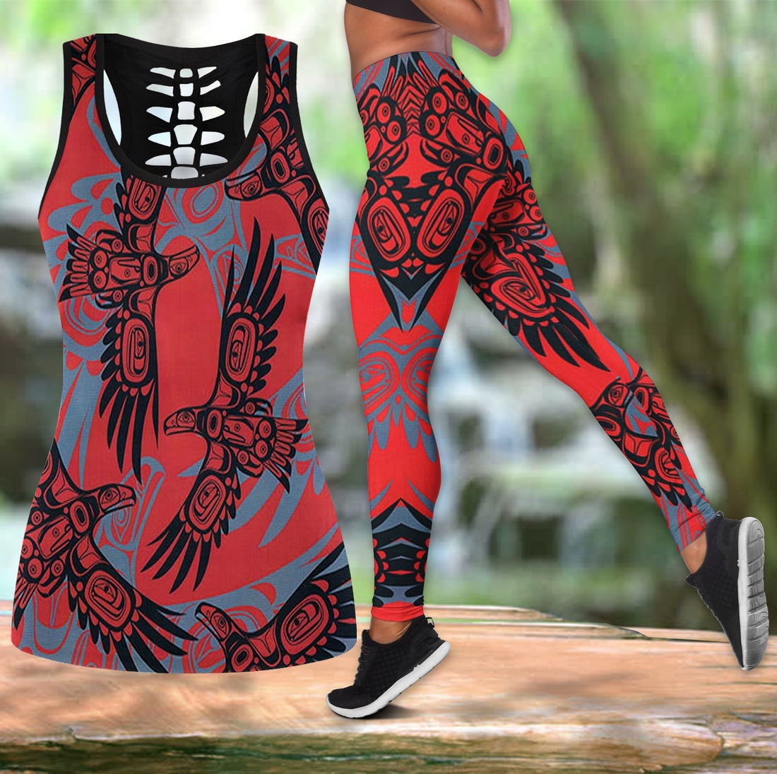 Red Thunderbirds Native American Tank Top and Leggings Set LT10