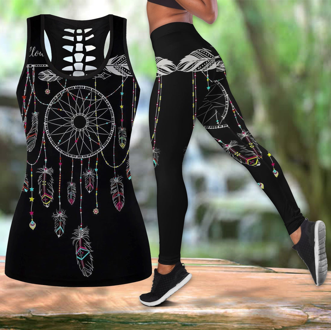 Native American Hollow Tanktop Leggings Set 32 LT10