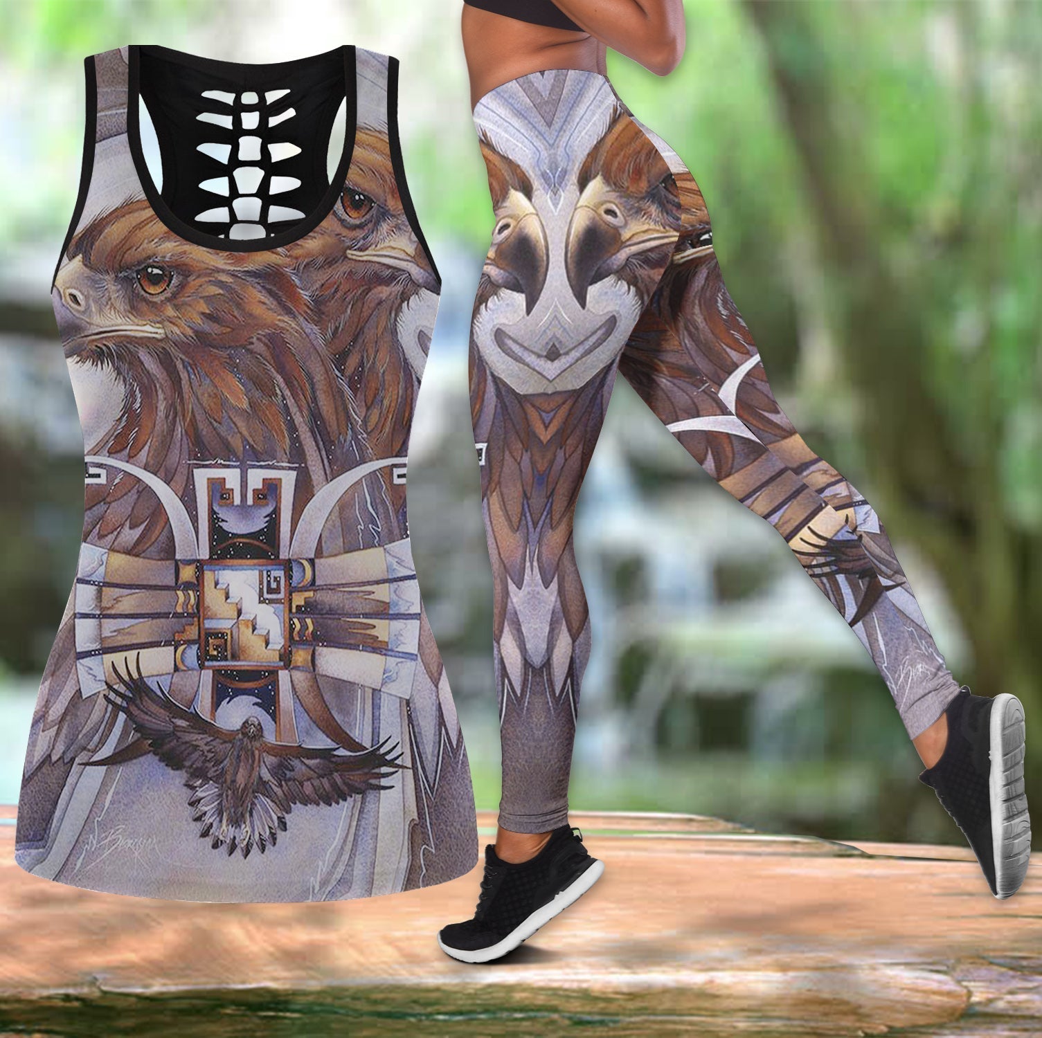 Native American Hollow Tanktop Leggings Set 37 LT10