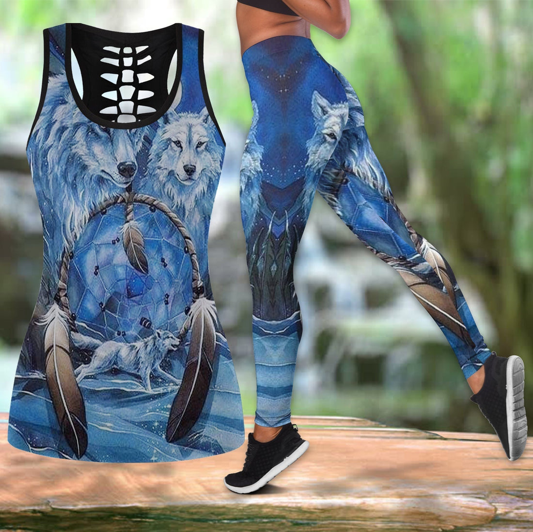 Native American Hollow Tanktop Leggings Set 33 LT10