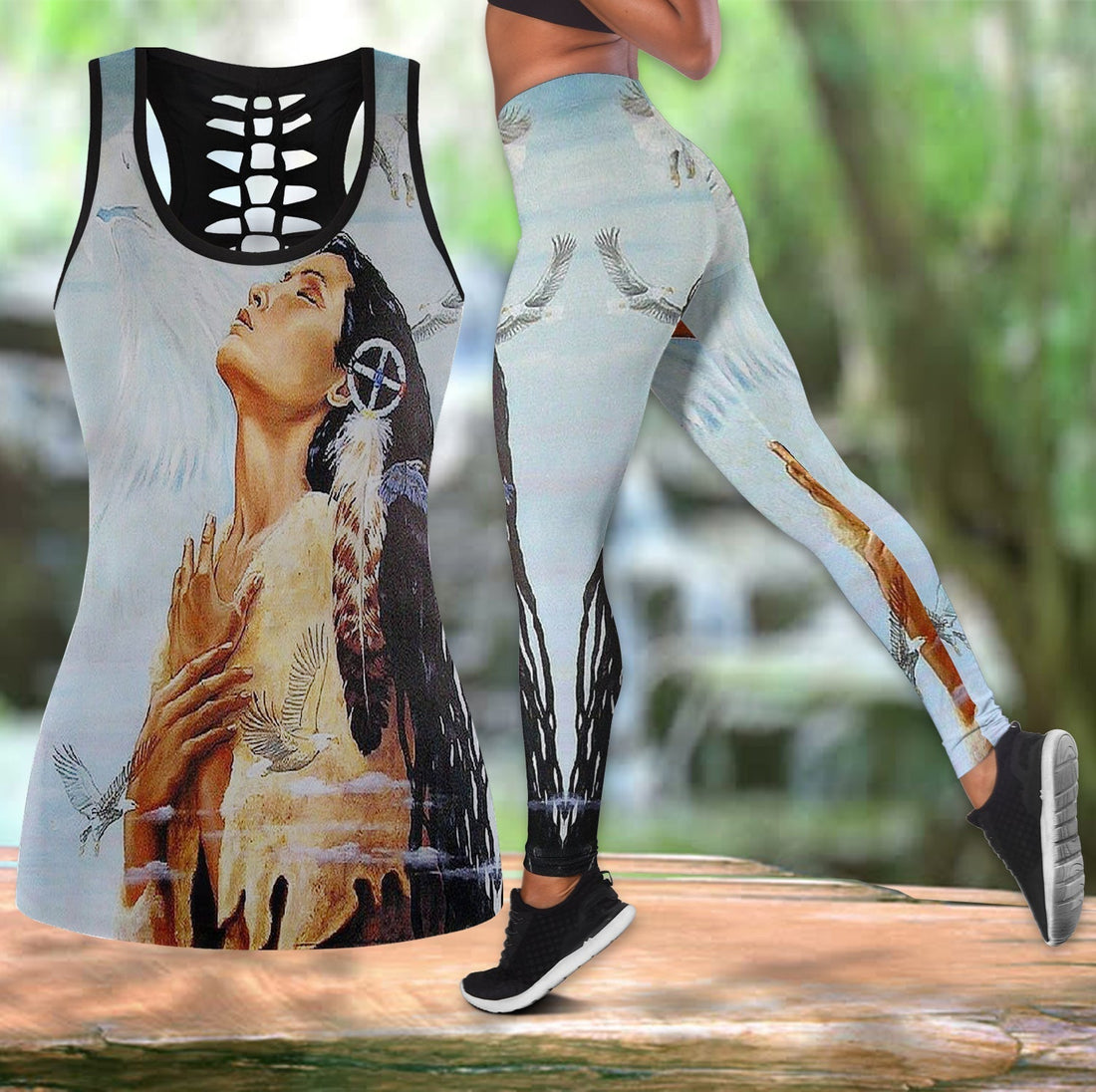 Native American Hollow Tanktop Leggings Set 46 LT10