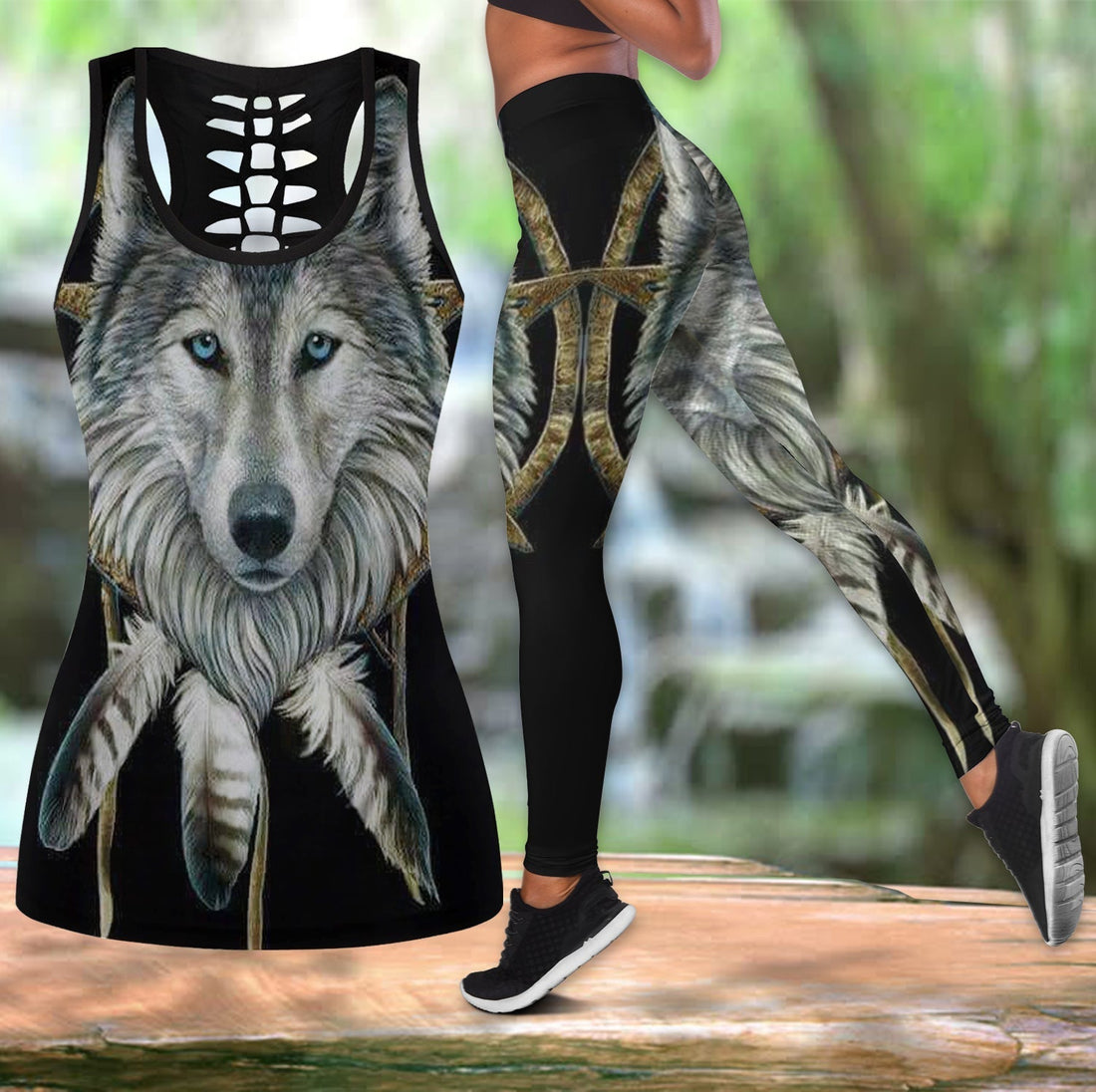 Native American Hollow Tanktop Leggings Set 47 LT10