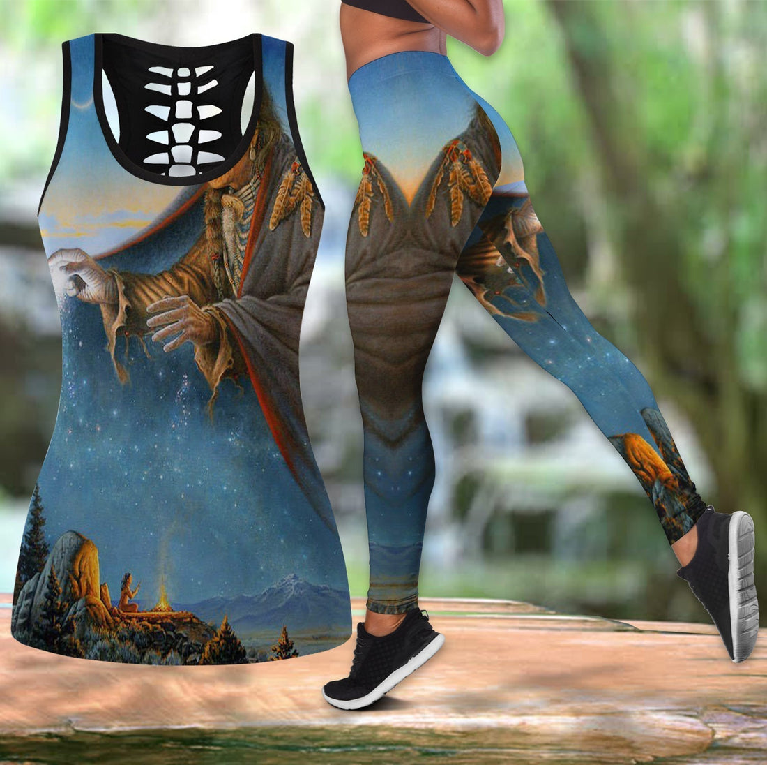 Native American Hollow Tanktop Leggings Set 49 LT10