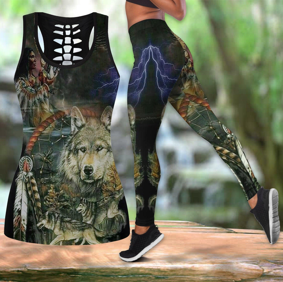 Native American Hollow Tanktop Leggings Set 50 LT10