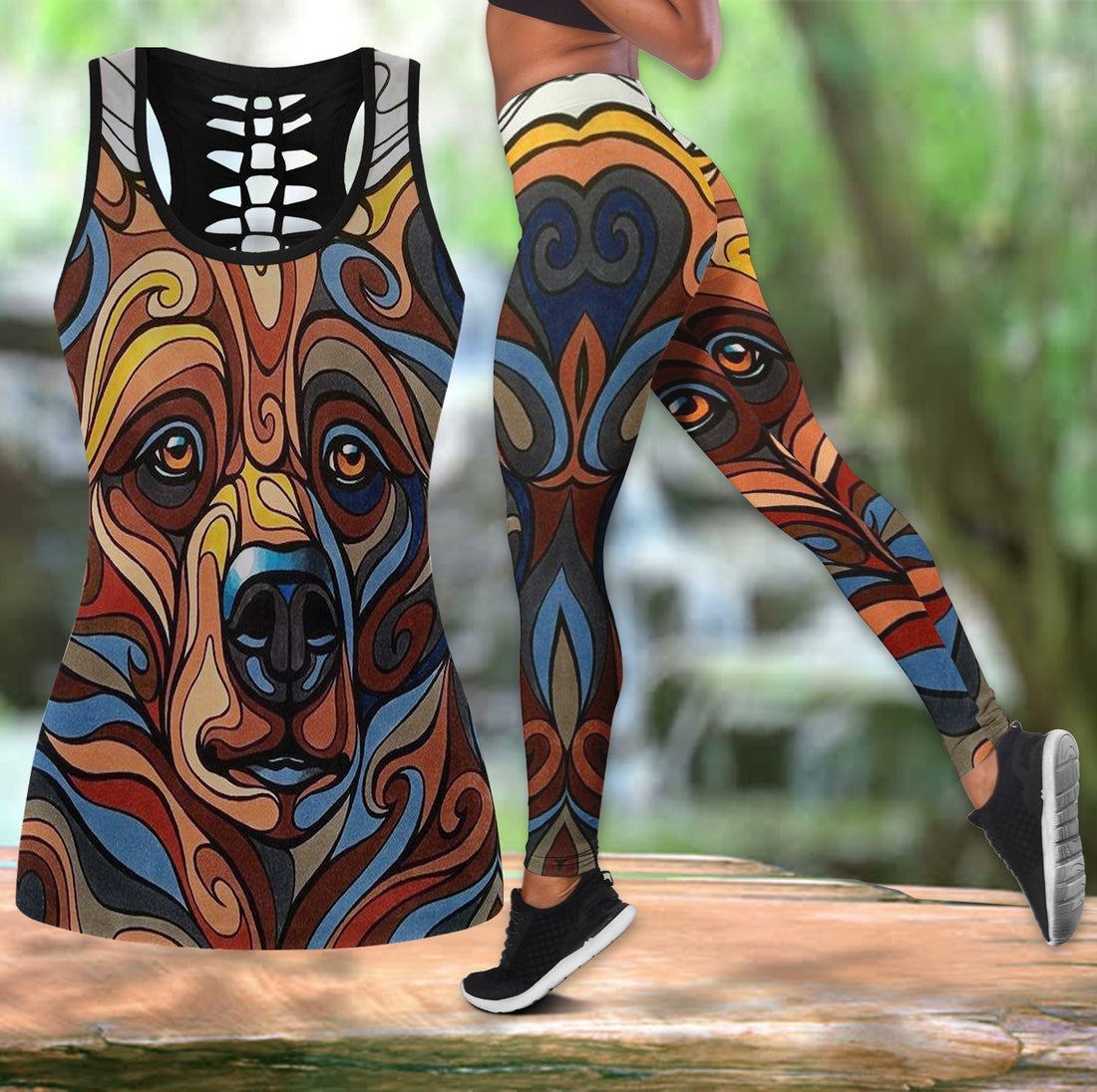 Native American Hollow Tanktop Leggings Set 18 LT10