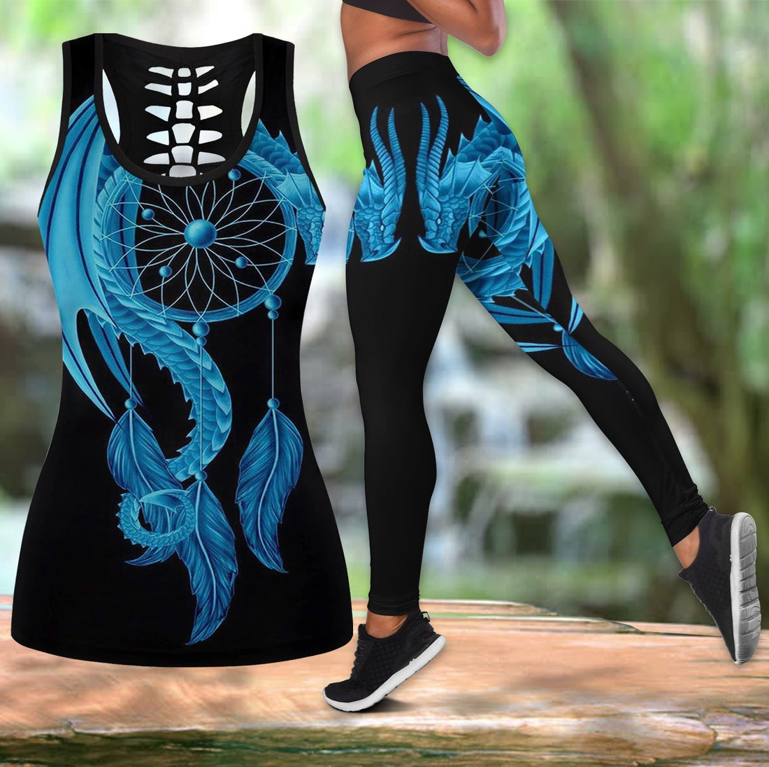 Native American Hollow Tanktop Leggings Set 38 LT10