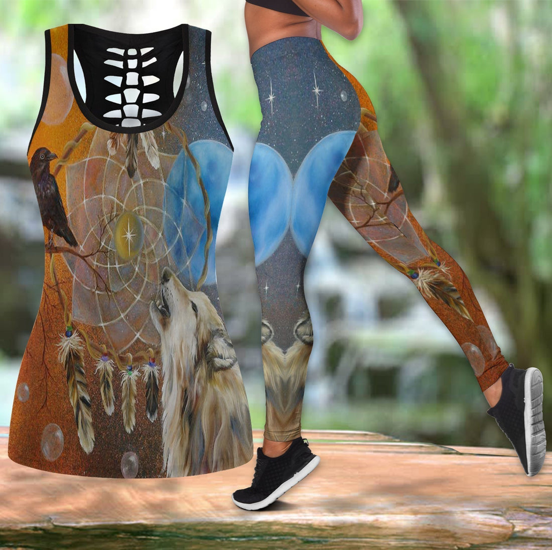 Native American Hollow Tanktop Leggings Set 20 LT10