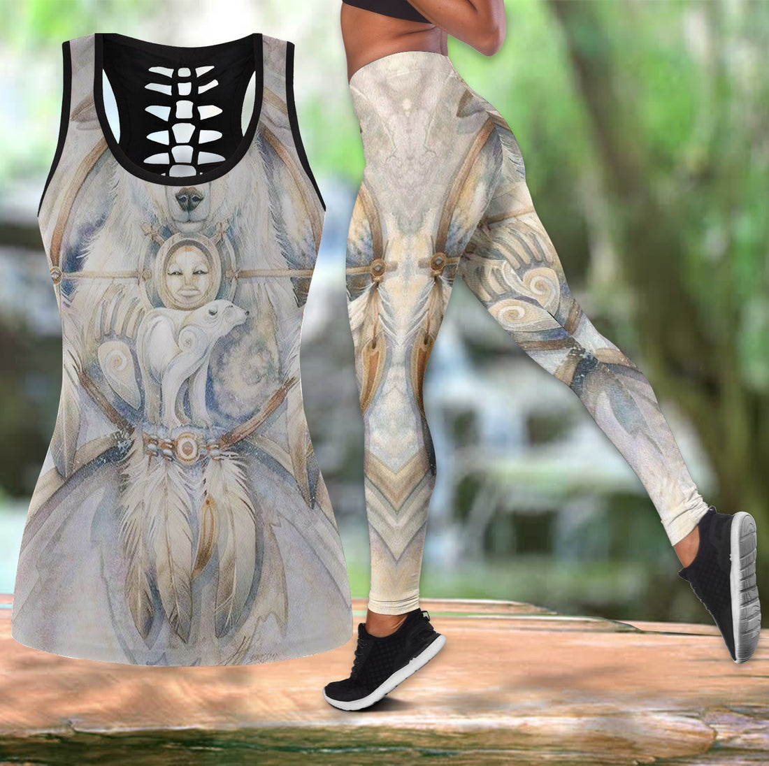 Native American Hollow Tanktop Leggings Set 22 LT10