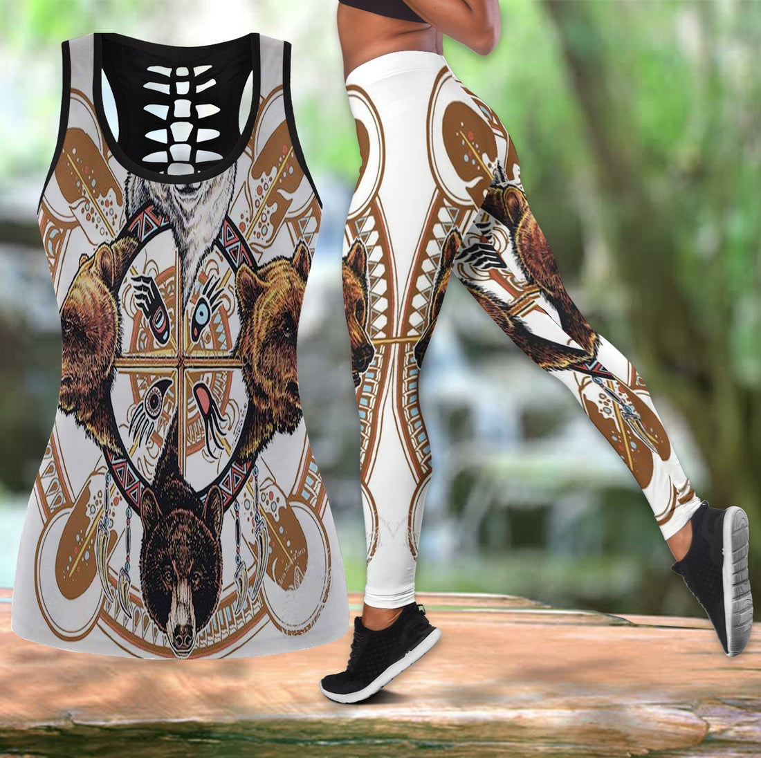 Native American Hollow Tanktop Leggings Set 23 LT10