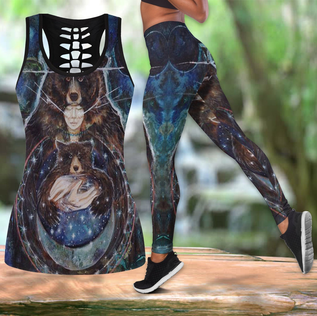 Native American Hollow Tanktop Leggings Set 24 LT10