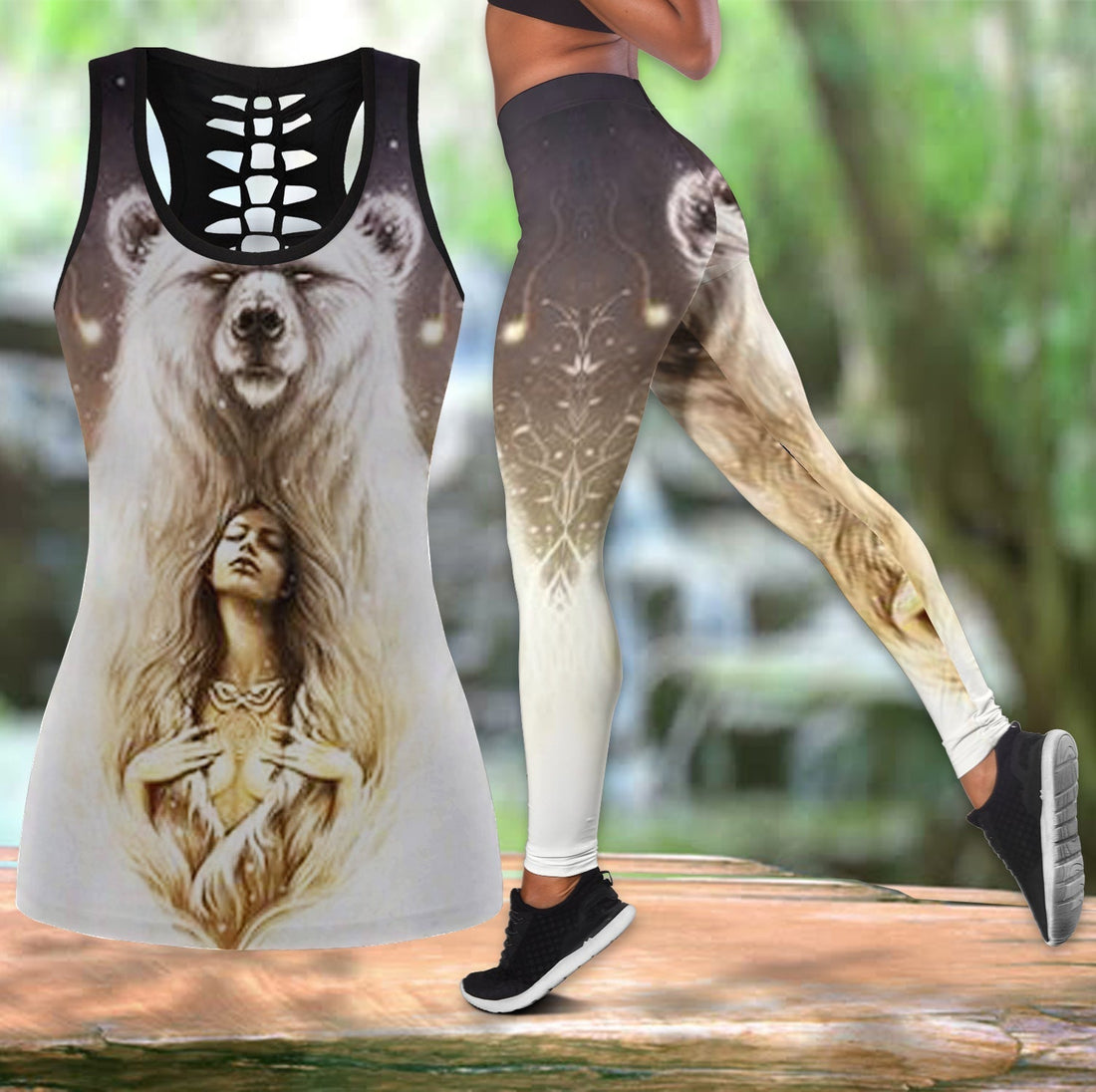 Native American Hollow Tanktop Leggings Set 55 LT10