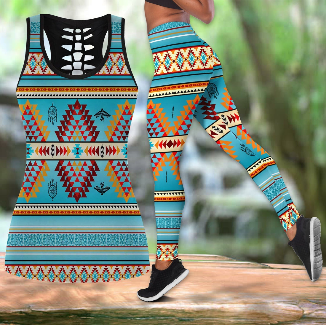 Native American Hollow Tanktop Leggings Set 56 LT10