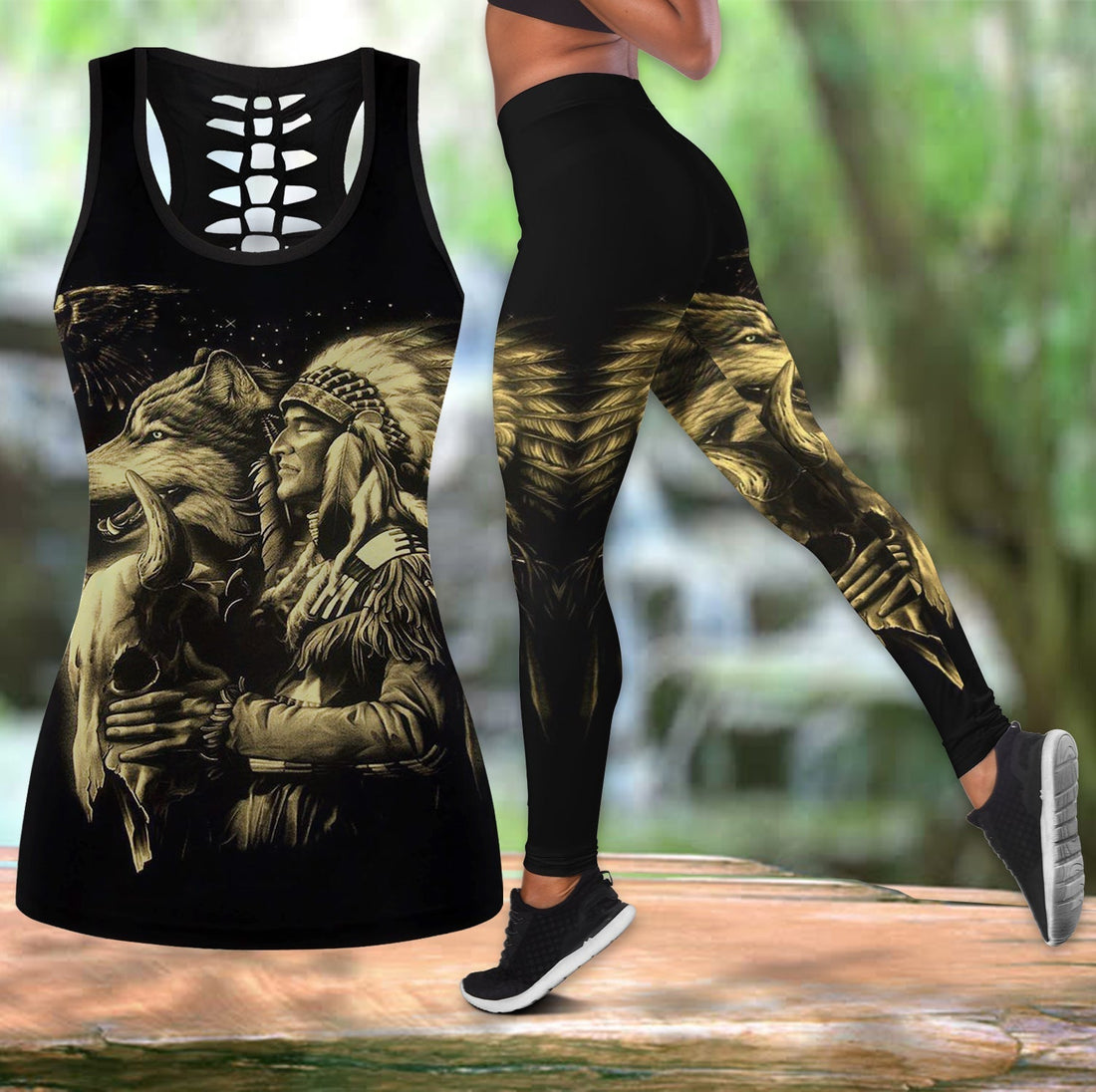 Native American Hollow Tanktop Leggings Set 57 LT10