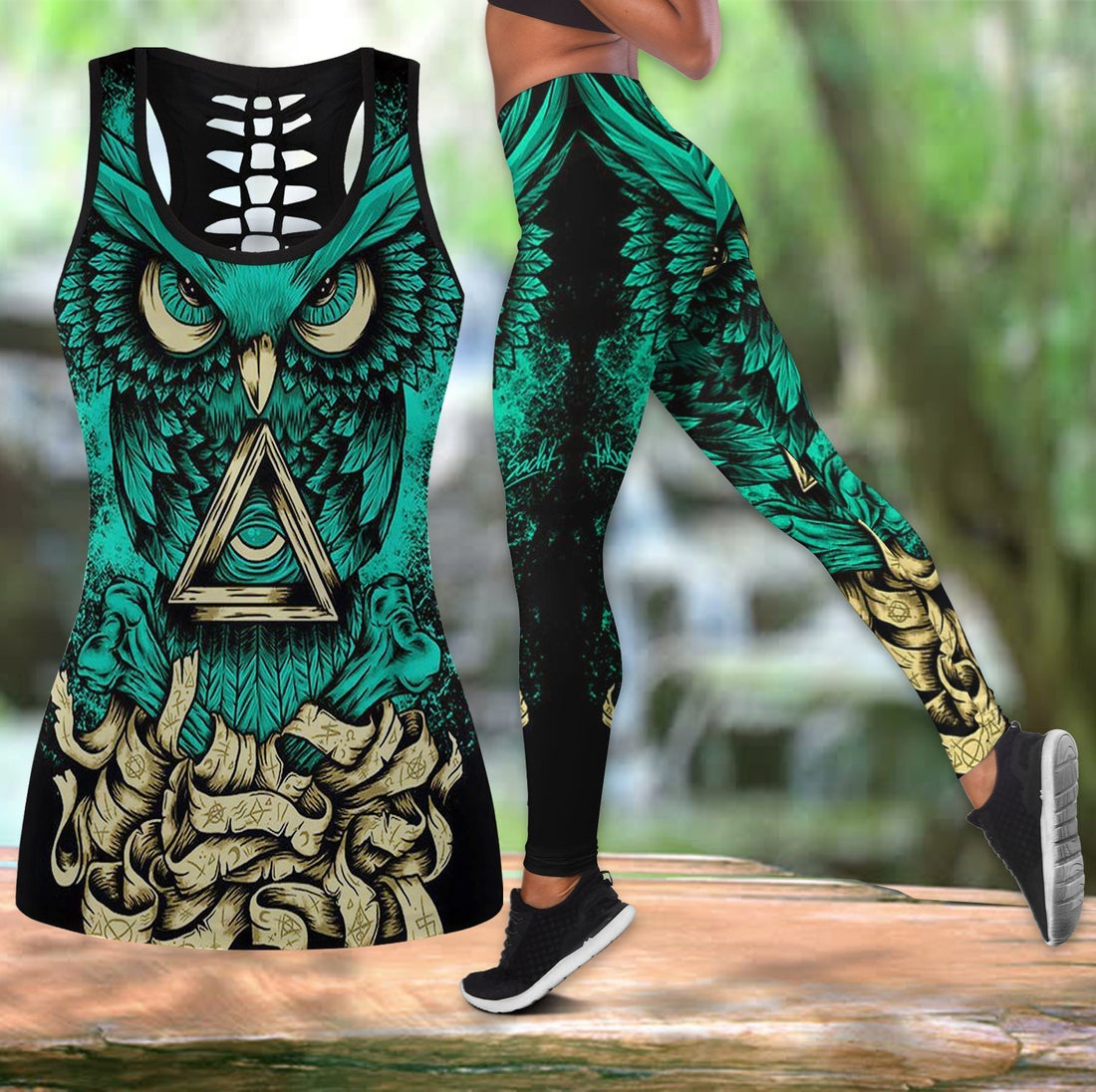 Native American Hollow Tanktop Leggings Set 59 LT10