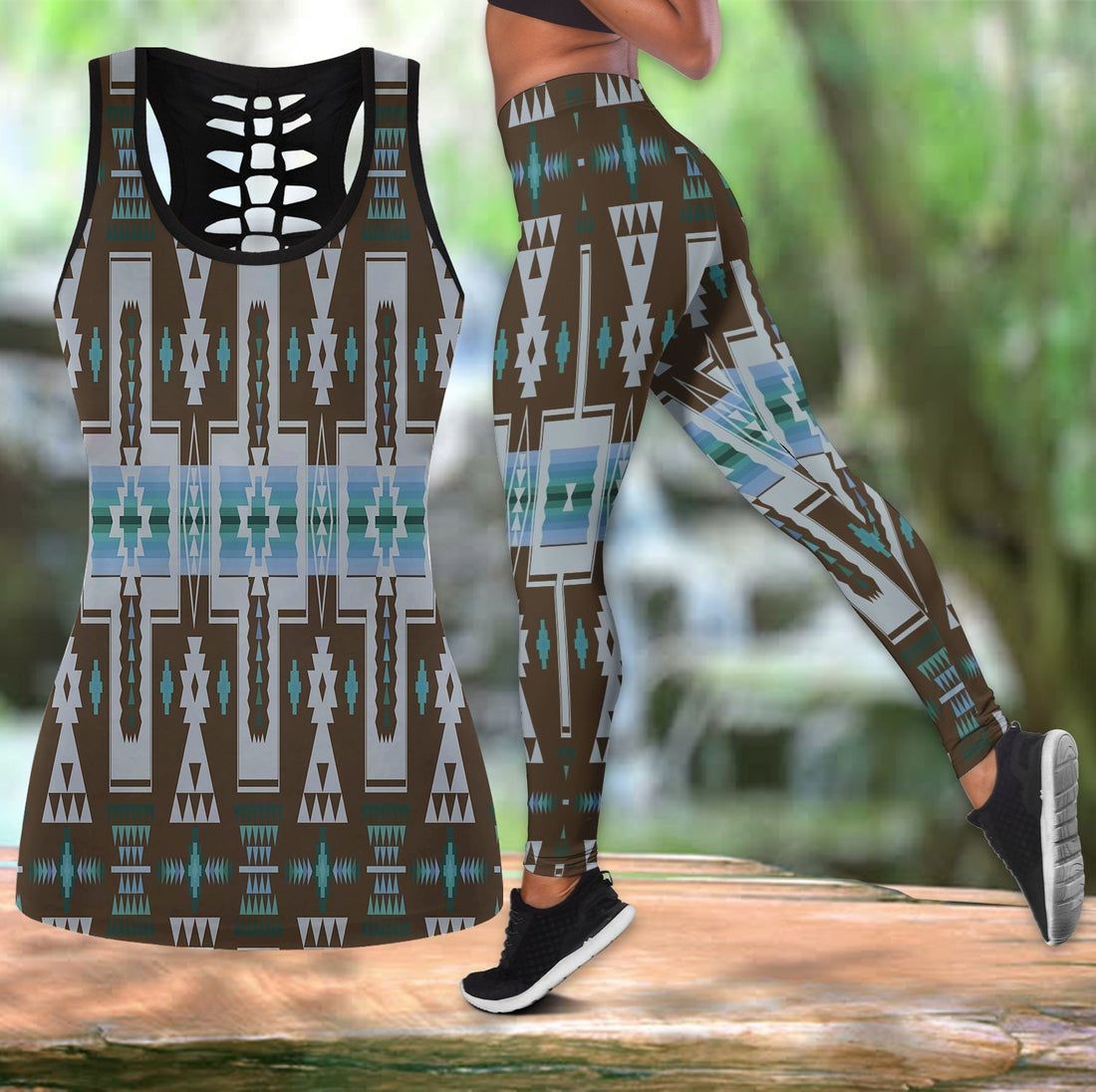 Native American Hollow Tanktop Leggings Set 61 LT10