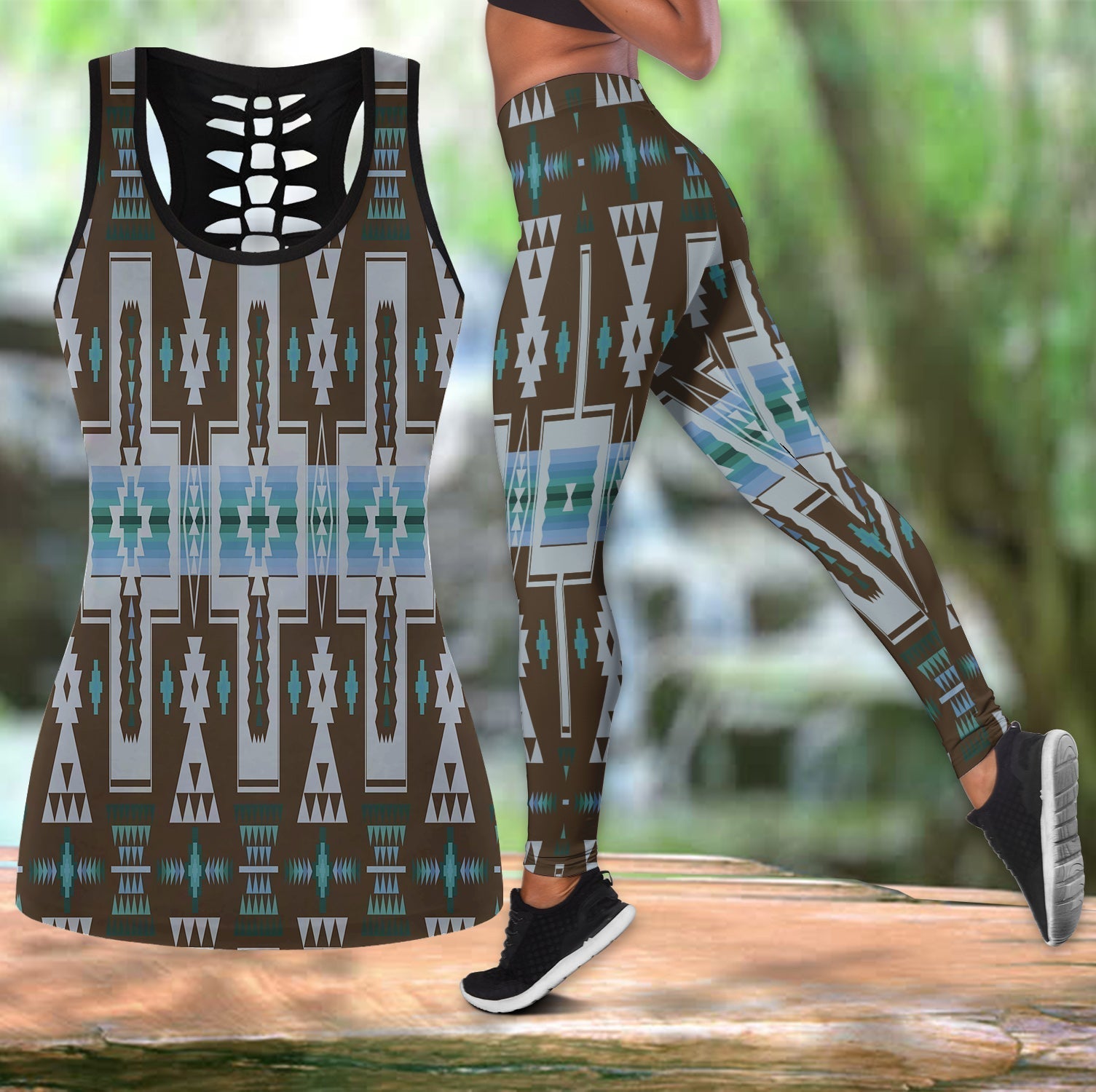 Native American Hollow Tanktop Leggings Set 61 LT10