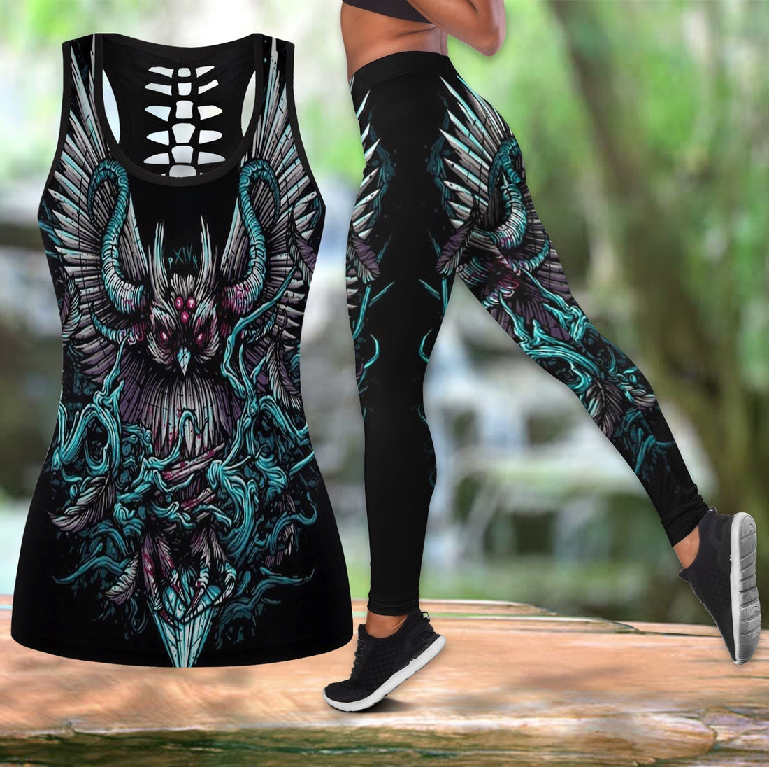 Native American Hollow Tanktop Leggings Set 62 LT10