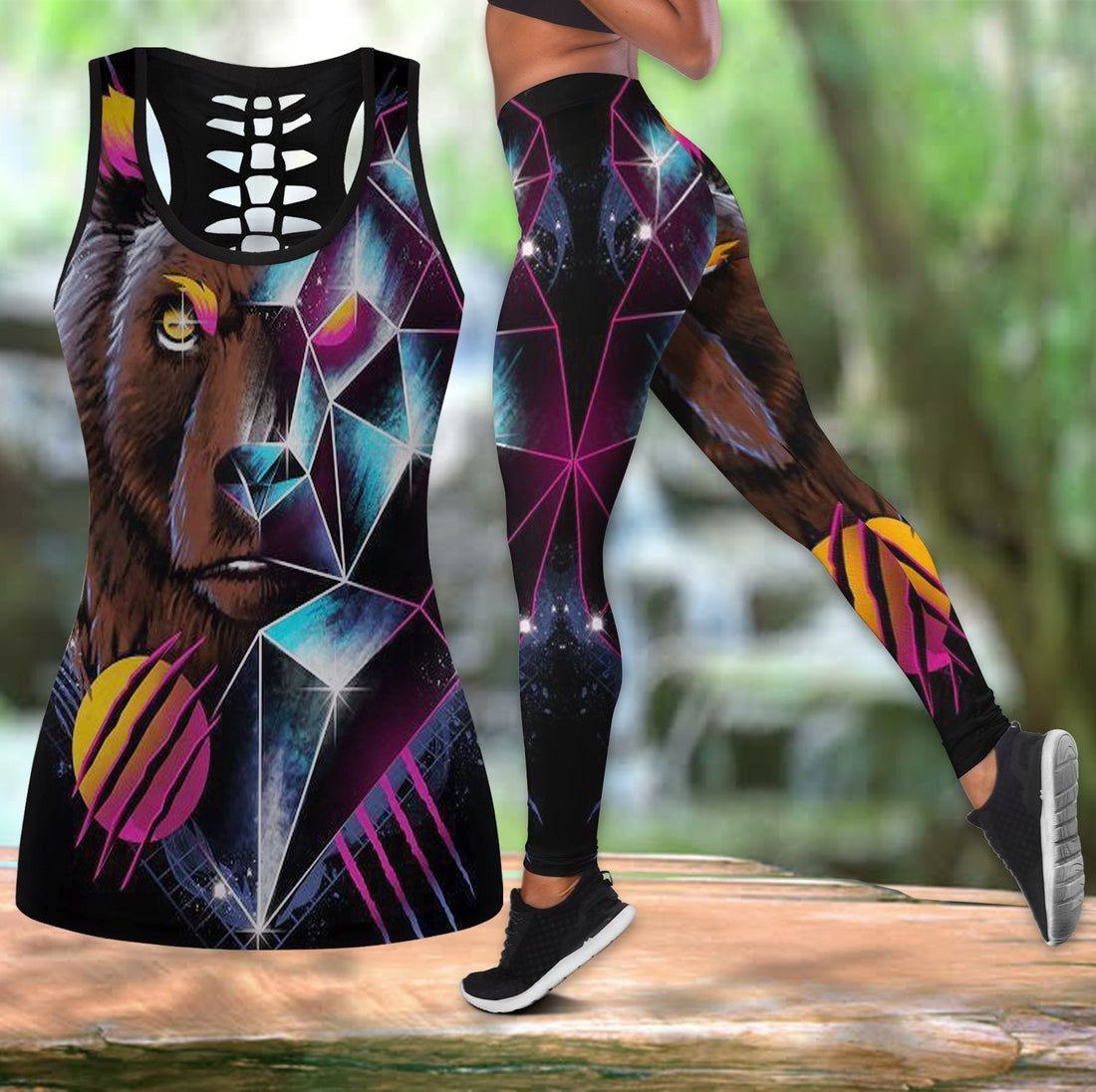 Native American Hollow Tanktop Leggings Set 63 LT10