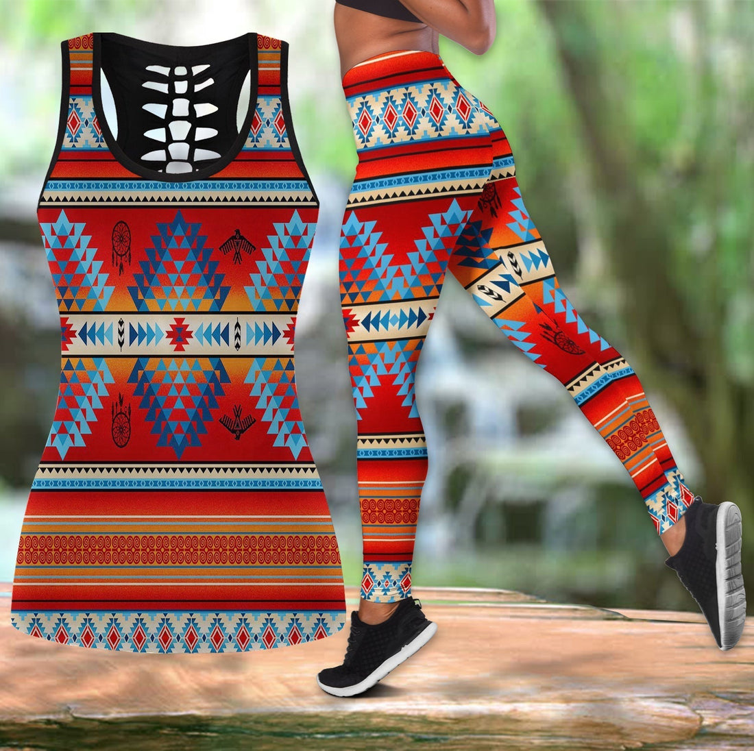 Native American Hollow Tanktop Leggings Set 58 LT10