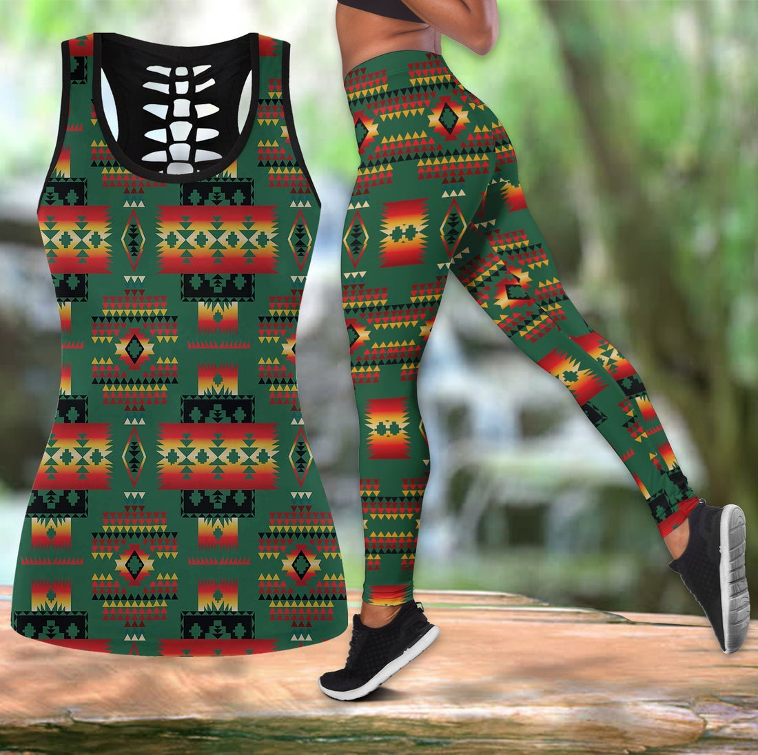 Native American Hollow Tanktop Leggings Set 87 LT10