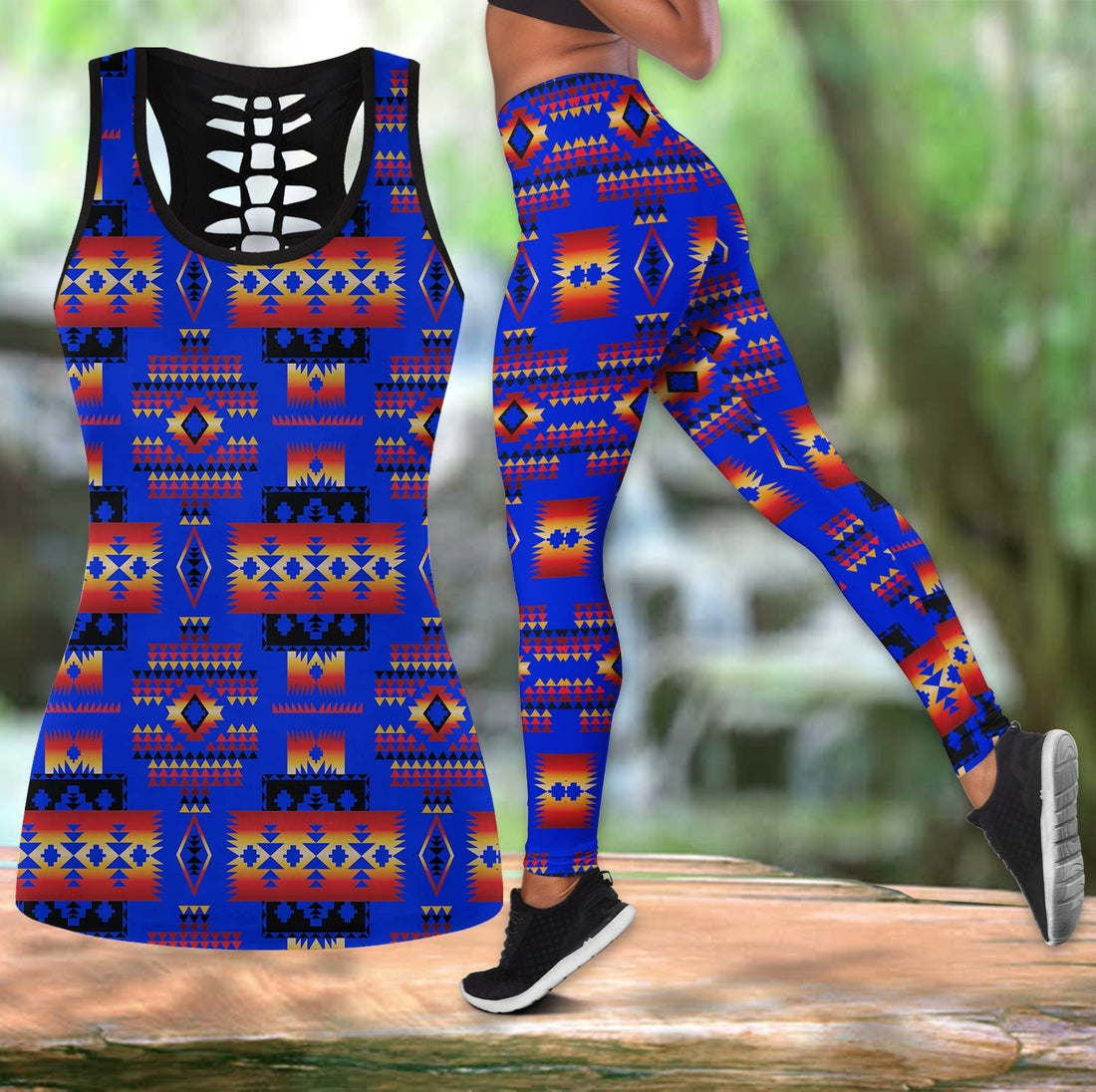Native American Hollow Tanktop Leggings Set 88 LT10