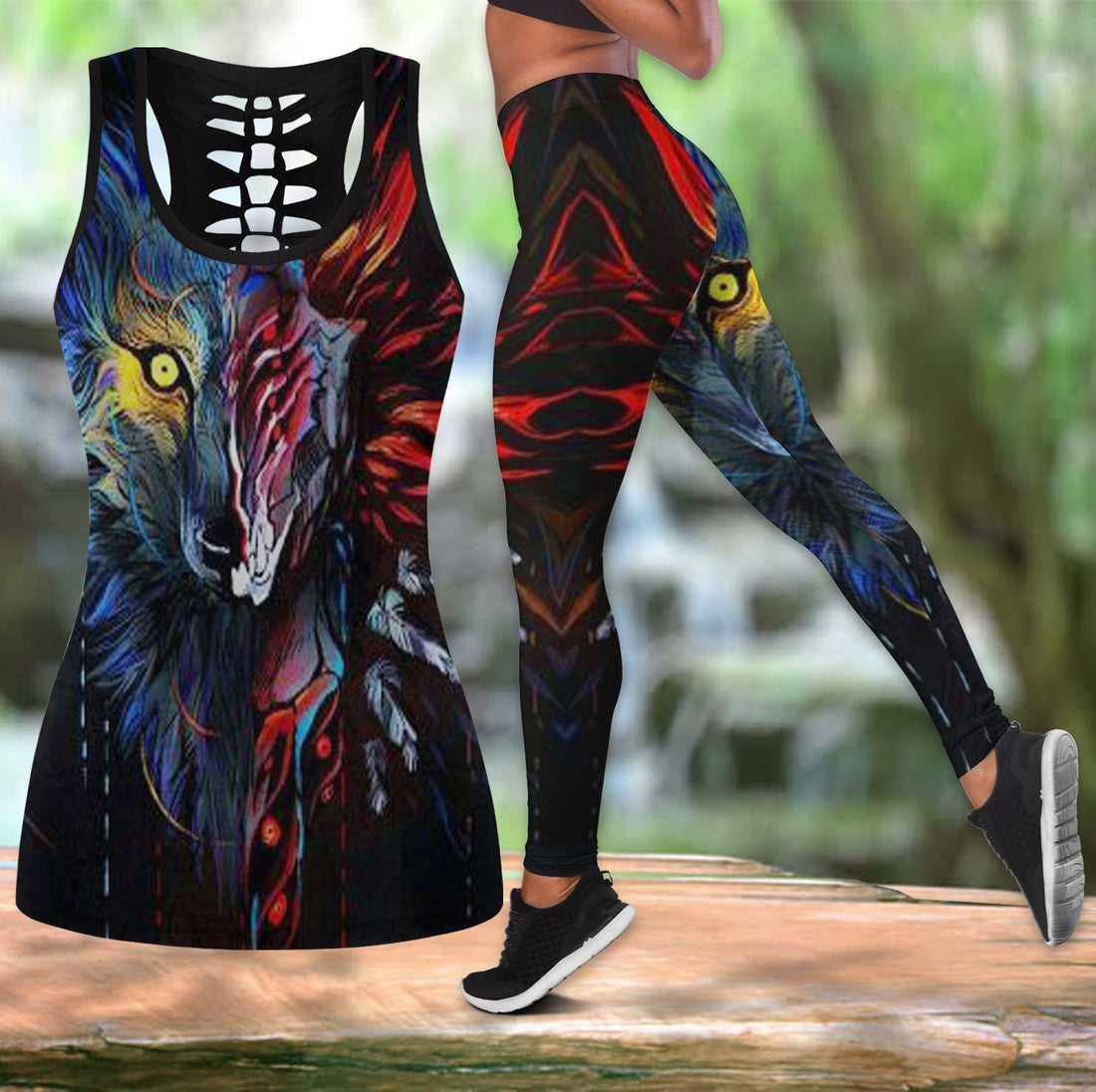 Native American Hollow Tanktop Leggings Set 67 LT10