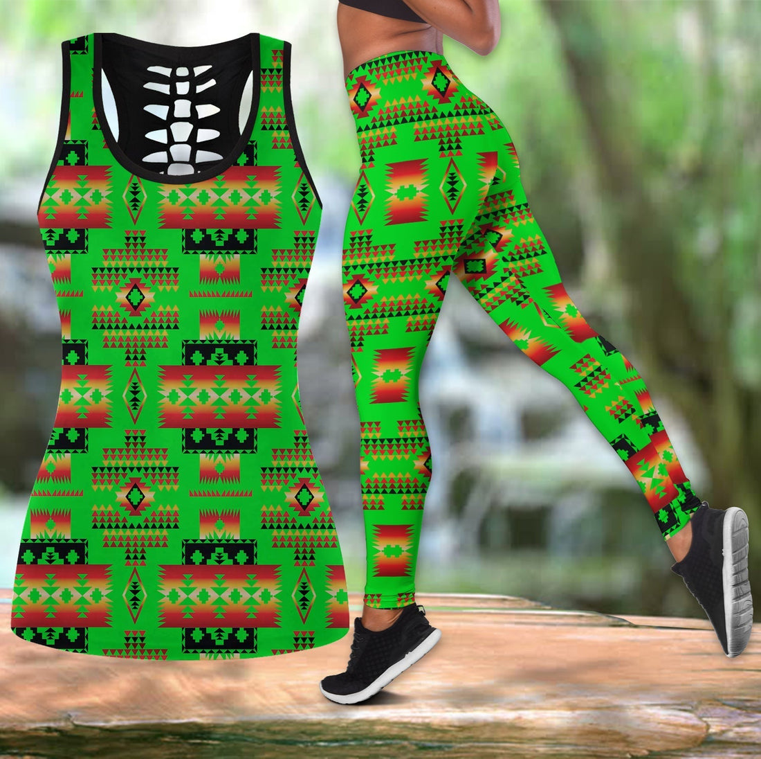Native American Hollow Tanktop Leggings Set 90 LT10