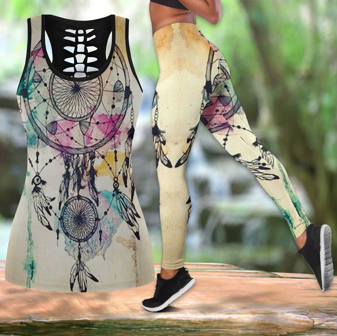 Native American Hollow Tanktop Leggings Set 40 LT10