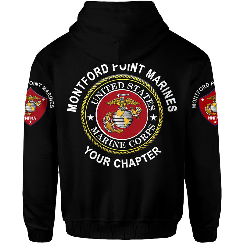 Custom Montford Point Marines Hoodie African American Marine Corps Original Black LT8