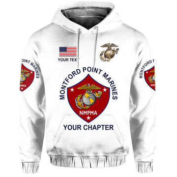 Custom Montford Point Marines Hoodie African American Marine Corps Original White LT8