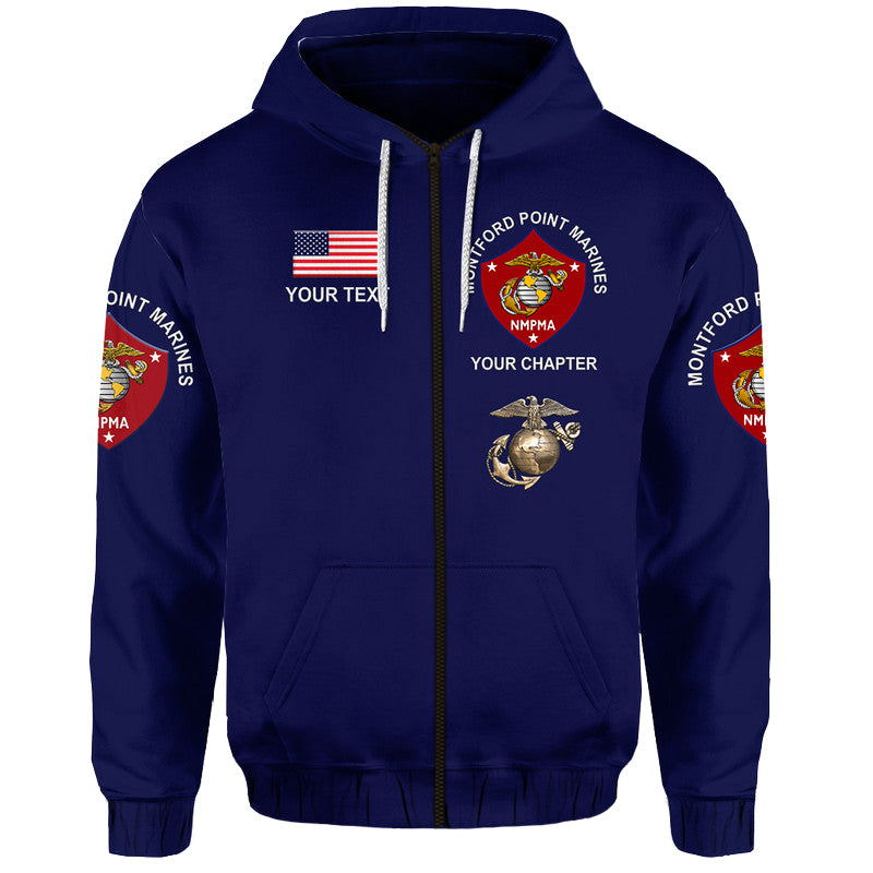 Custom Montford Point Marines Hoodie African American Marine Corps Simple Navy Blue LT8