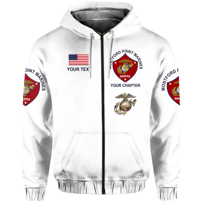 Custom Montford Point Marines Hoodie African American Marine Corps Simple White LT8