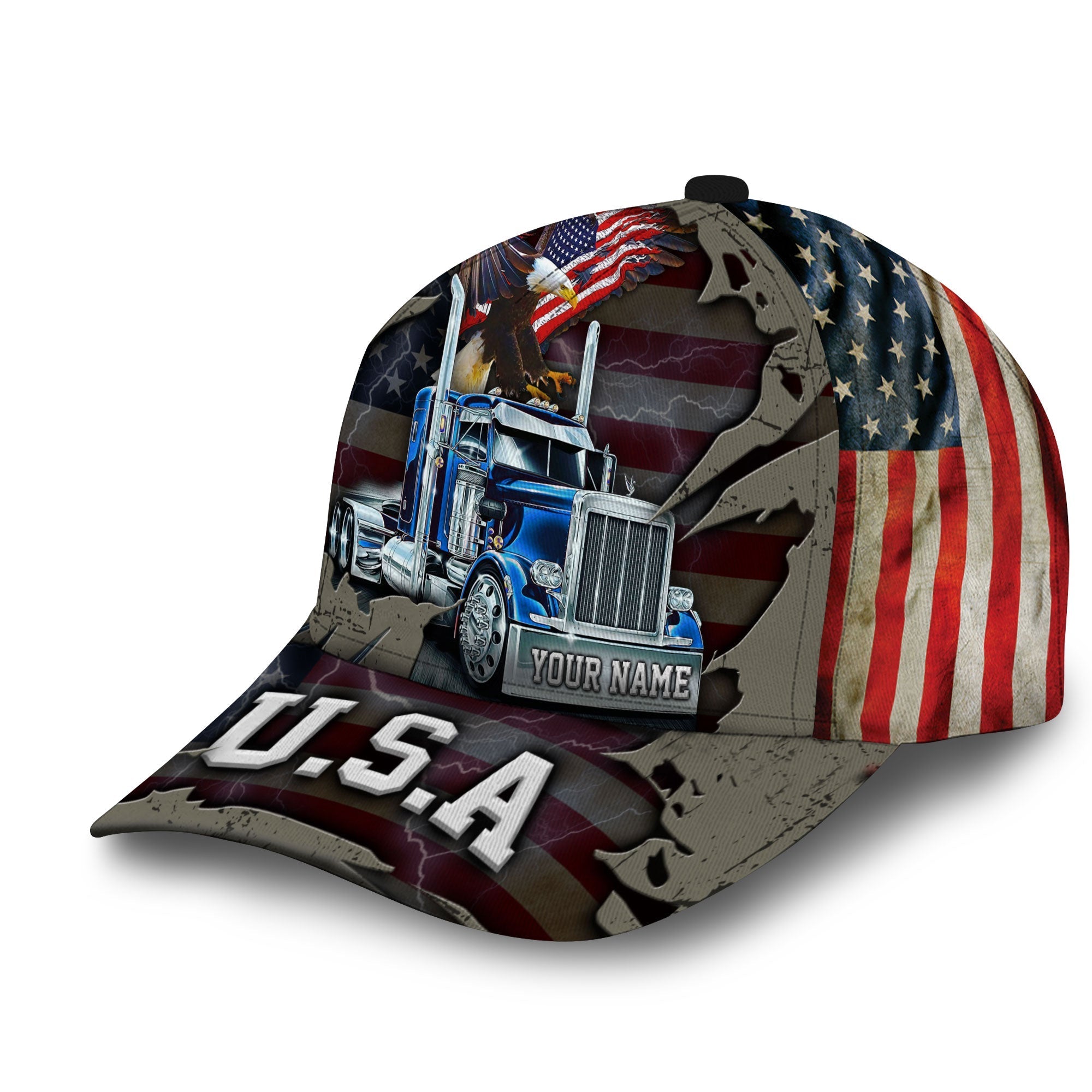 Premium American Eagle Truck Driver Hats Personalized