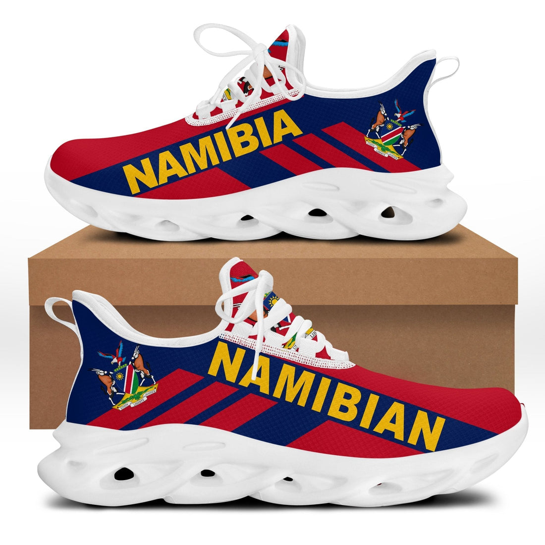 Wonder Print Shop Footwear - Namibia Stripe Style Clunky Sneakers LT10