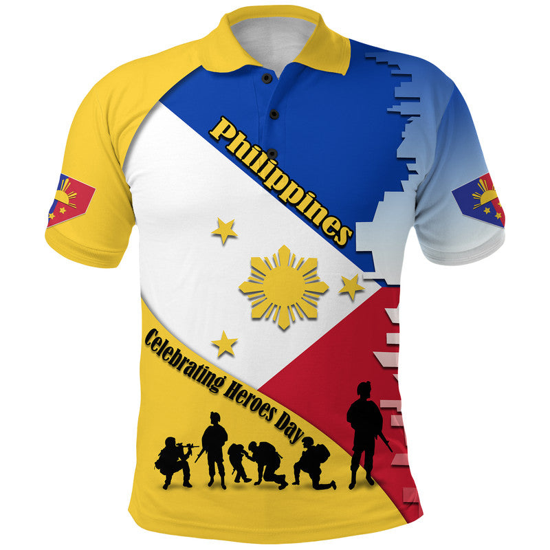Custom Philippines Polo Shirt Celebrating Heroes Day LT9