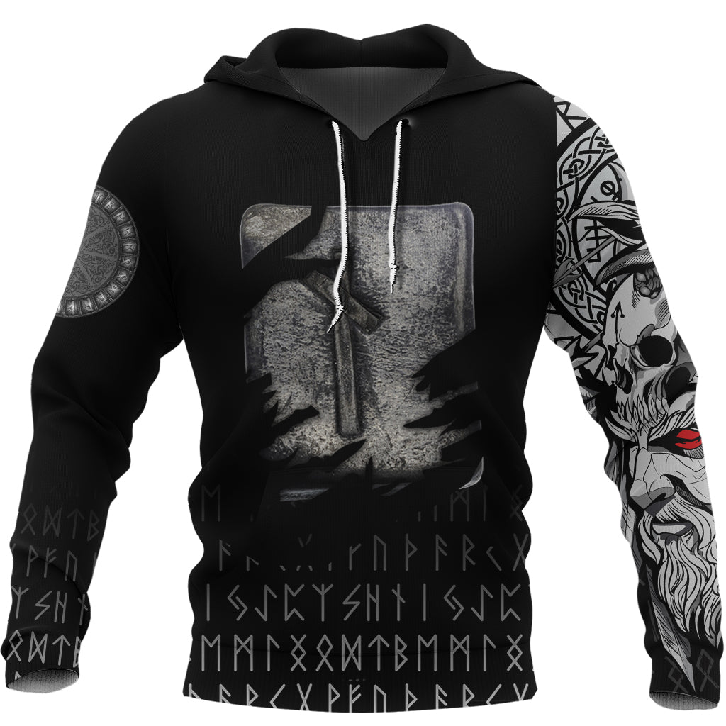 Viking Hoodie Nauthiz Norse Runes RLT12
