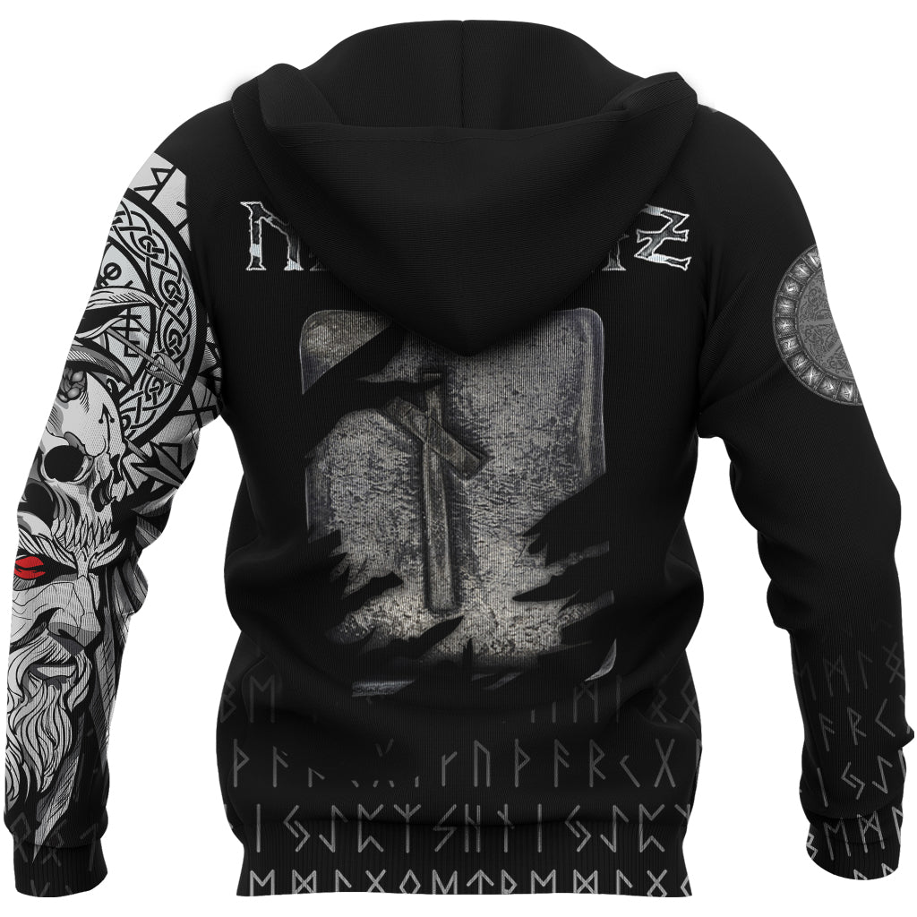 Viking Hoodie Nauthiz Norse Runes RLT12