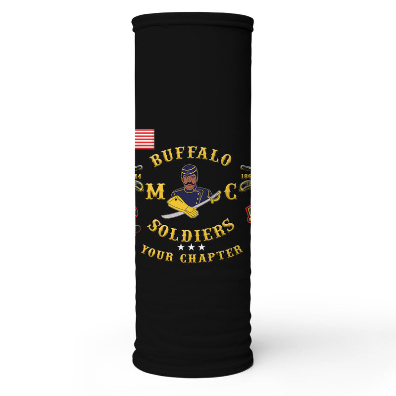 (Custom Personalised) Buffalo Soldiers Motorcycle Club BSMC Neck Gaiters - Black LT8