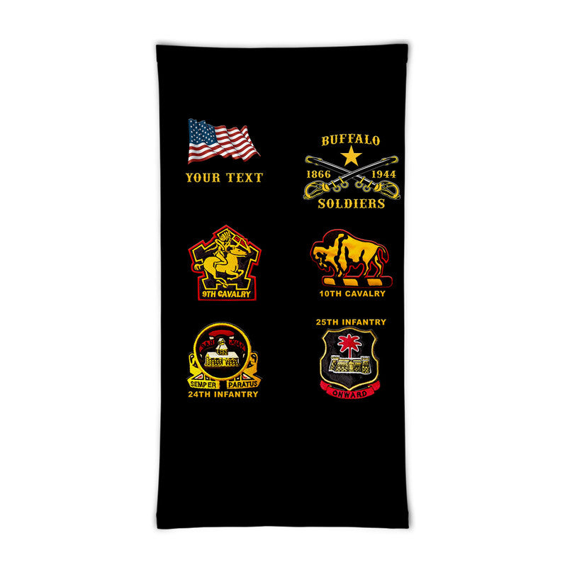 (Custom Personalised) Buffalo Soldiers Neck Gaiters African American Military Original Style - Black LT8