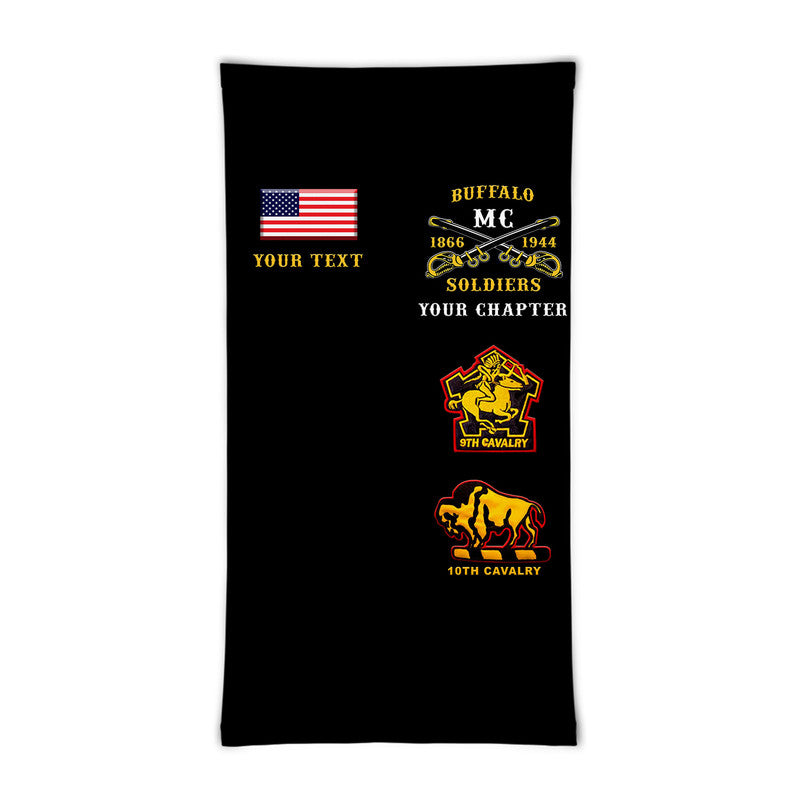 (Custom Personalised) Buffalo Soldiers Motorcycle Club BSMC Neck Gaiters Original Style - Black LT8