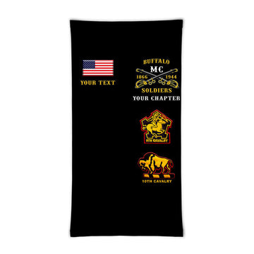 (Custom Personalised) Buffalo Soldiers Motorcycle Club BSMC Neck Gaiters Original Style - Black LT8